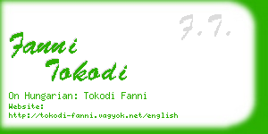 fanni tokodi business card